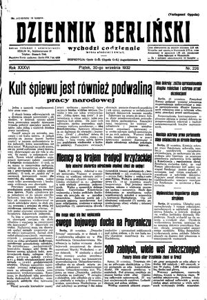 Dziennik Berliński on Sep 30, 1932