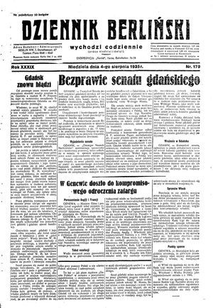 Dziennik Berliński vom 04.08.1935