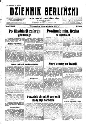 Dziennik Berliński vom 13.08.1935