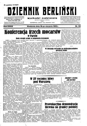 Dziennik Berliński vom 18.08.1935
