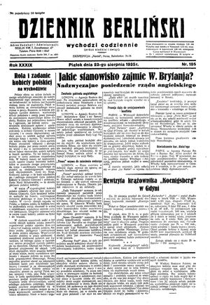 Dziennik Berliński vom 23.08.1935