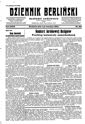 Dziennik Berliński vom 01.09.1935