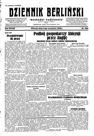 Dziennik Berliński vom 03.09.1935