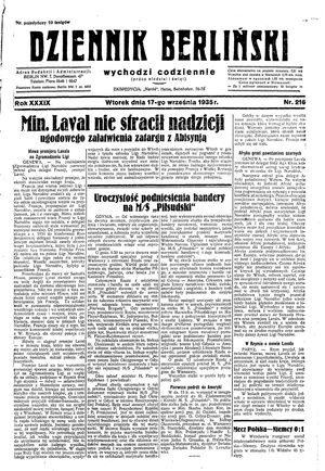 Dziennik Berliński vom 17.09.1935