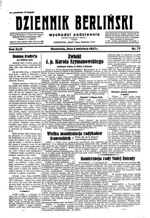 Dziennik Berliński vom 04.04.1937
