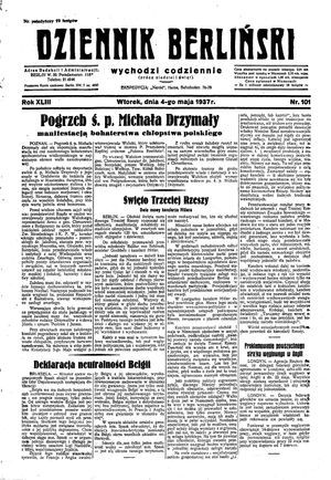 Dziennik Berliński vom 04.05.1937