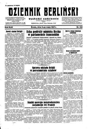 Dziennik Berliński vom 05.05.1937