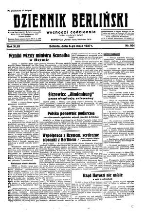Dziennik Berliński vom 08.05.1937