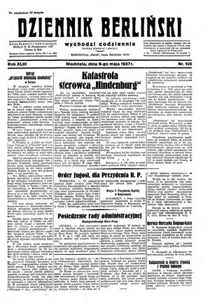 Dziennik Berliński vom 09.05.1937