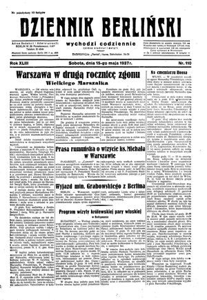 Dziennik Berliński vom 15.05.1937