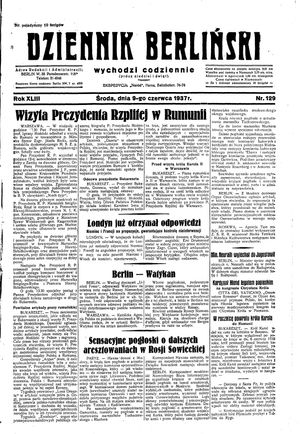 Dziennik Berliński vom 09.06.1937