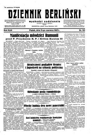 Dziennik Berliński vom 11.06.1937