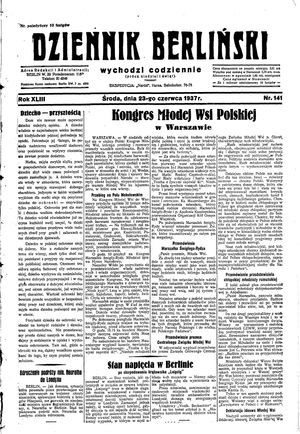 Dziennik Berliński vom 23.06.1937