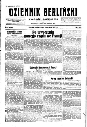 Dziennik Berliński vom 25.06.1937