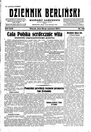 Dziennik Berliński on Jun 29, 1937