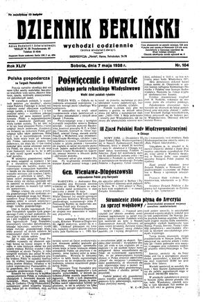 Dziennik Berliński vom 07.05.1938