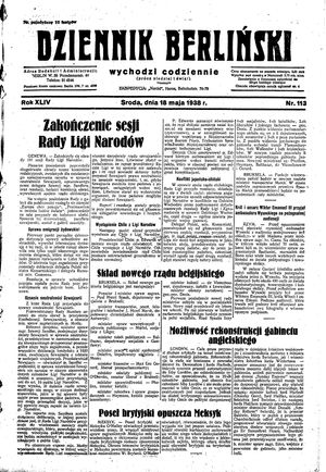 Dziennik Berliński vom 18.05.1938