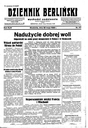 Dziennik Berliński on May 22, 1938