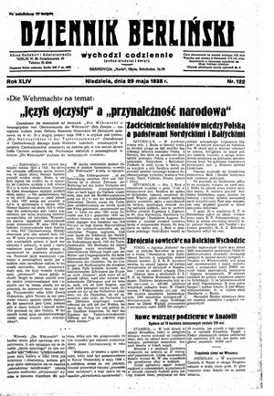 Dziennik Berliński on May 29, 1938
