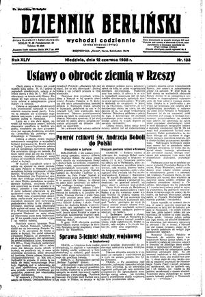 Dziennik Berliński vom 12.06.1938