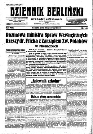 Dziennik Berliński on Jun 25, 1938