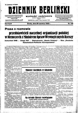 Dziennik Berliński vom 29.06.1938