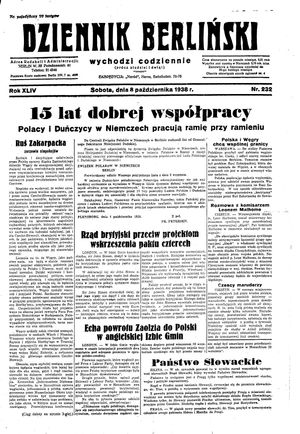 Dziennik Berliński vom 08.10.1938
