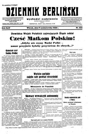 Dziennik Berliński vom 11.10.1938