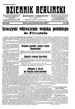 Dziennik Berliński vom 12.10.1938