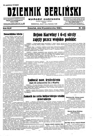 Dziennik Berliński on Oct 13, 1938