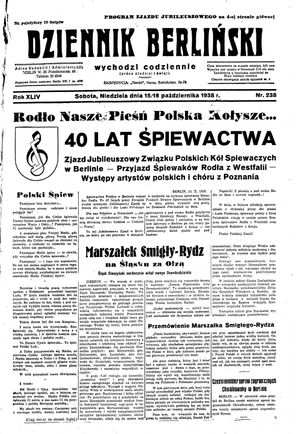 Dziennik Berliński vom 15.10.1938