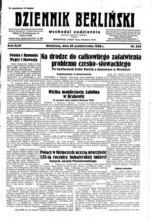 Dziennik Berliński vom 23.10.1938