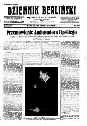 Dziennik Berliński vom 26.10.1938