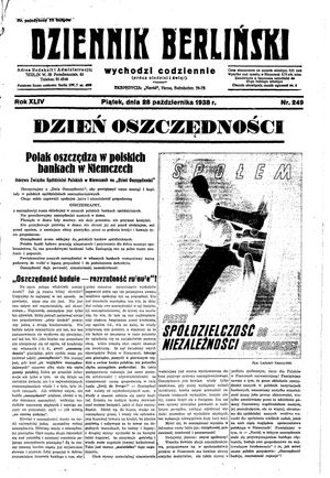 Dziennik Berliński vom 28.10.1938