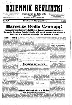 Dziennik Berliński vom 03.11.1938