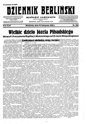 Dziennik Berliński on Nov 13, 1938