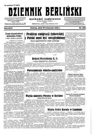 Dziennik Berliński vom 19.11.1938