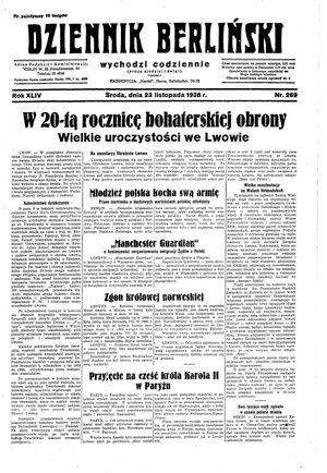 Dziennik Berliński vom 23.11.1938