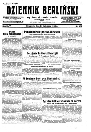 Dziennik Berliński vom 24.11.1938
