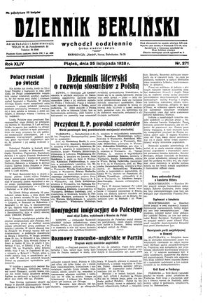 Dziennik Berliński vom 25.11.1938