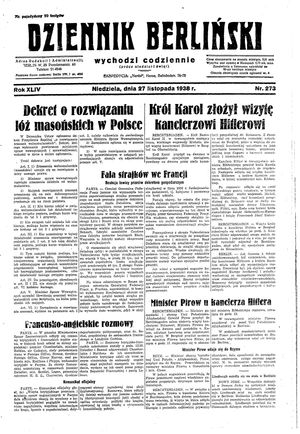 Dziennik Berliński vom 27.11.1938