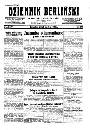 Dziennik Berliński on Dec 1, 1938