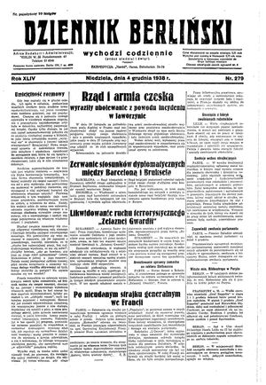 Dziennik Berliński vom 04.12.1938