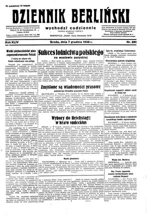 Dziennik Berliński on Dec 7, 1938