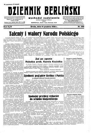 Dziennik Berliński vom 14.12.1938
