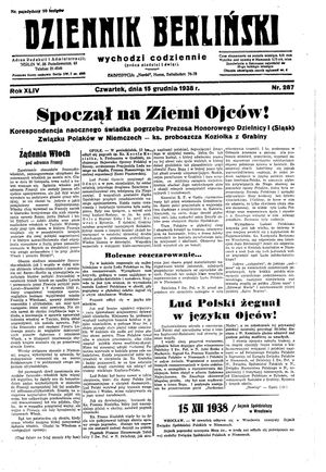 Dziennik Berliński on Dec 15, 1938
