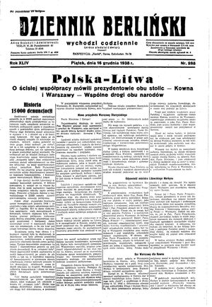 Dziennik Berliński on Dec 16, 1938
