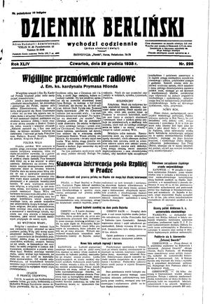 Dziennik Berliński on Dec 29, 1938