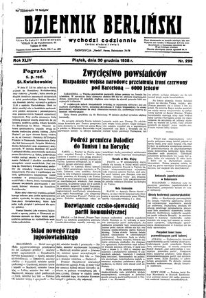 Dziennik Berliński vom 30.12.1938