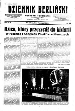 Dziennik Berliński vom 05.03.1939